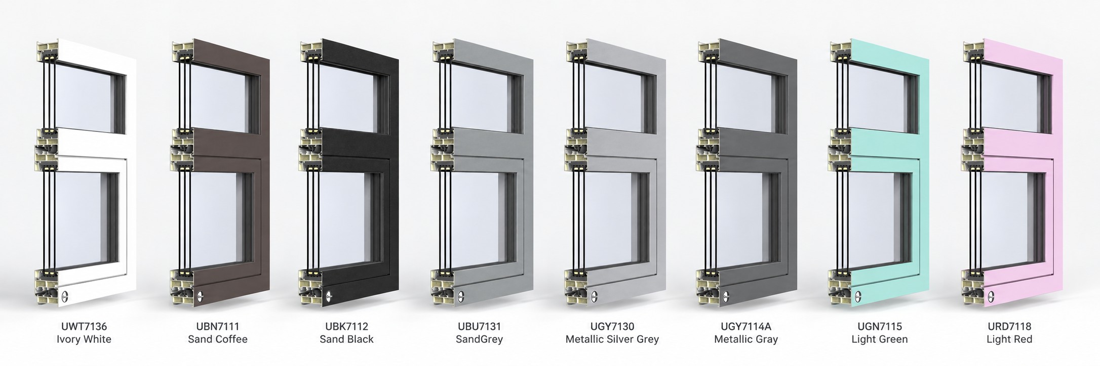 GlasFëns frame finishes collection — eight colors