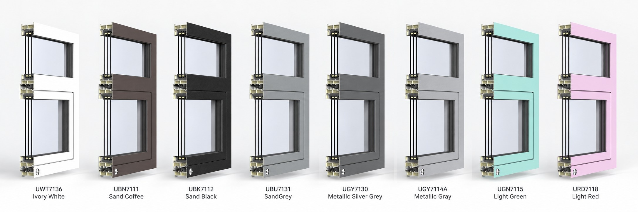 GlasFëns frame finishes collection — eight colors