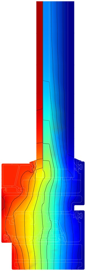 GR70 Dual Action Window sill temperature map